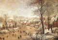 Schnee Landschaft mit einer Vogel Falle Bauer genre Pieter Brueghel der Jüngere